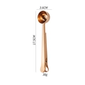 Rose gold stainless steel coffee scoop with integrated bag sealing clip 17.5CM - Measuring Spoon Clip-Rose Gold