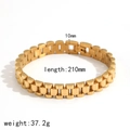Bracelet de style montre en acier inoxydable doré de 10mm de large et 210mm de longueur - Style Doré (10mm)(TB5109-10-G)