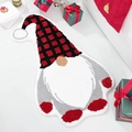 Christmas gnome bath mat with red black plaid hat on white floor with festive decor - Christmas Style 12