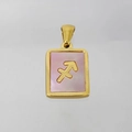 Collana Sagittario in acciaio inossidabile placcato oro 18K con ciondolo in madreperla rosa - Sagittario
