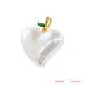 Elegante ciondolo a cuore in perla con foglia d'oro per gioielli fai-da-te 22x26,5mm - VD1754 Oro Destra Cuore Grande