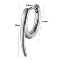 Silver stainless steel pointed drop earring with 0.9mm needle and 20mm height dimensions - Pointed Tusk