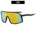 Gafas de sol ciclismo oversize C6 con montura negra mate y lentes degradadas azules - Montura Negra Lentes Espejadas Rojas