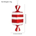 Red and white striped candy Christmas tree ornament with glitter finish and size markings - 20cm Red White Square Stripe Ornament