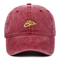 Berretto da baseball vintage in cotone lavato bordeaux con ricamo a forma di pizza - Regolabile / Borgogna