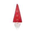 Funda para botella de gnomo navideño con gorro rojo de punto y barba blanca de peluche - Rojo