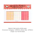Plaid pattern cartoon bear notepad set with orange, colorful and pink grid designs - 1# Gardenia Letter
