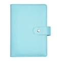 Light blue PU leather macaron binder cover with metal snap button and fine stitching - Case Only-Blue