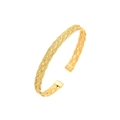 Französisches Armreifen-Set in Gold mit gedrehter Textur und offenem Design - Dicke Gedrehte Webart / Gold