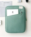 Πράσινη υφασμάτινη θήκη για iPad και MacBook με εξωτερική τσέπη και φερμουάρ - 11" / Πράσινο
