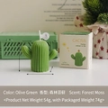 Bougie parfumée cactus vert olive arôme mousse de forêt avec boîte cadeau - Vert olive