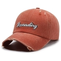 Cappellino da baseball vintage rosso mattone in cotone con ricamo bianco Ascending - Rosso Arancio
