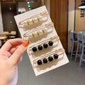 Set of four gold-plated pearl and black bead brooches with sparkling rhinestone spacers - Style 12 - No.12 Large Set 4 Pcs