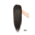 Claw clip ponytail hair extension in dark brown shade 4 with long straight texture - Medium Brown (4#)