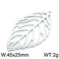 Pendentif feuille évidée en acier argenté, taille 45x25mm et poids 2g pour bijoux DIY - Argent (KLJ5828-Z) / 45*25mm