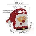 Christmas Santa felt gift bag with red and white handle design for holiday treats - Santa Claus Shaped Handbag