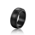Anello rotante nero minimalista con finitura spazzolata e bordi lucidati per uomo e donna - US 7 / Nero