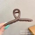 Matte dark coffee acrylic hair claw clip in 11cm large size held by hand - Diameter Approx 11cm / 10# Dark Coffee Cross Clip