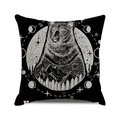 Halloween decorative pillow case with black and white bear and forest moon phase design - Bear Of Forest And Stars