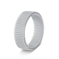 Anillo de malla tejida plateada de 8mm en acero de titanio chapado al vacío resistente al agua - US 6 / 8MM Plateado