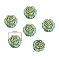 Blue and gold Baroque rose beads in 14mm size for handmade jewelry making and DIY crafts - #28 Rose Flat Round 30pcs/pack