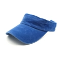 Dettaglio delle cuciture sulla visiera di un cappello parasole in cotone lavato blu notte - Blu Reale