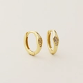Elegante goldene S925 Sterling Silber Ohrreifen mit feinen Zirkonia Steinen für Damen - 925er Silber / Gold