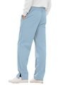 Pantaloni da uomo celeste in maglia a nido d'ape con trama geometrica e taglio dritto - S / Azzurro