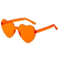 Fashionable orange heart-shaped rimless sunglasses made of translucent PC material - Orange Red