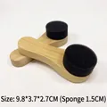 Set di due spazzole per scarpe in legno con spugna per la cura della pelle e misure - Spazzola per lucido da scarpe con testa in spugna naturale (A-216)