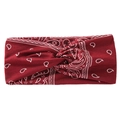 Elastisches burgunderrotes Yoga-Stirnband mit weißem Paisleymuster und Knotendesign - Weinrot Paisley