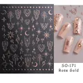 Roségold Nageltattoo SO-171 mit Mond Stern und Herzmotiven für himmlisches Nageldesign - SO-171 Element Totem / Roségold
