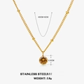 Gold-plated stainless steel necklace with a 0.6cm brown birthstone crystal pendant - November Light Yellow (Citrine)