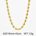 18K vergoldete Schweinenase-Halskette mit 400x6mm Gliedern und verstellbarer Länge - Goldene Halskette (KN293157-YWYM)