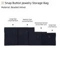 Four sizes of navy blue velvet snap jewelry pouches ranging from 7x7cm to 10x10cm - Dark Blue (Bead Velvet)