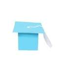 Blue graduation cap gift box with white tassel made of matte cardboard for party favors - Blue Bachelor Cap Box