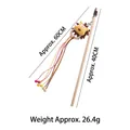 Interactive cat teaser wand with wooden handle and plush lion toy charm for cats - Plush Dog Cat Teaser