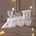 Sparkling transparent acrylic train ornament for Christmas tree decor, size 13x6.5cm - Crystal Train