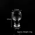 Mini bicchiere da vino trasparente per casa delle bambole con dimensioni indicate - Boccale di birra 4 / 3.5cm x 2.1cm / Trasparente