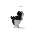 Miniatur schwarze Katze in weißer Toilette Figur für Schreibtisch Dekoration - Schwarze Katze
