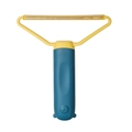 Rasoir anti-bouloche manuel avec tête métallique et manche ergonomique bicolore - Grattoir Simple à Double Usage / Bleu
