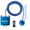 Blue monster Sulley silicone protector set for 20W charger adapter and cable - Monster Sulley / Five-Piece Set