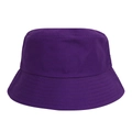 Classic purple cotton bucket hat with decorative stitching on a clean white background - Purple Blue