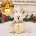 Leuchtender Weihnachts-Schneemann aus Plüsch mit Paillettenhut und warmem LED-Licht - Leuchtende Rentier-Puppe Dekoration