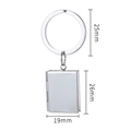 Polished silver stainless steel book locket keychain with 25mm ring and 26x19mm pendant - Keychain - Silver Rectangle 26*19MM / Glossy