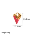 Pink heart and cloud enamel pendant necklace in gold finish with size measurements - Red Heart Pendant (TP3482-RD)