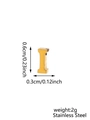 Detailed dimensions of gold letter I pendant in stainless steel measuring 0.6cm by 0.3cm - Letter I Pendant