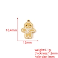 Detailed size chart of a 18K gold-plated gingerbread man pendant with 16.4mm height - Detailed Gingerbread Man (15#)