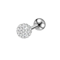 Surgical steel opal labret stud with shimmering crystal paved ball and screw back closure - 1.2*6*4mm