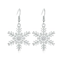Silver snowflake earrings with sparkling rhinestones and elegant fishhook design - Ice Snowflake